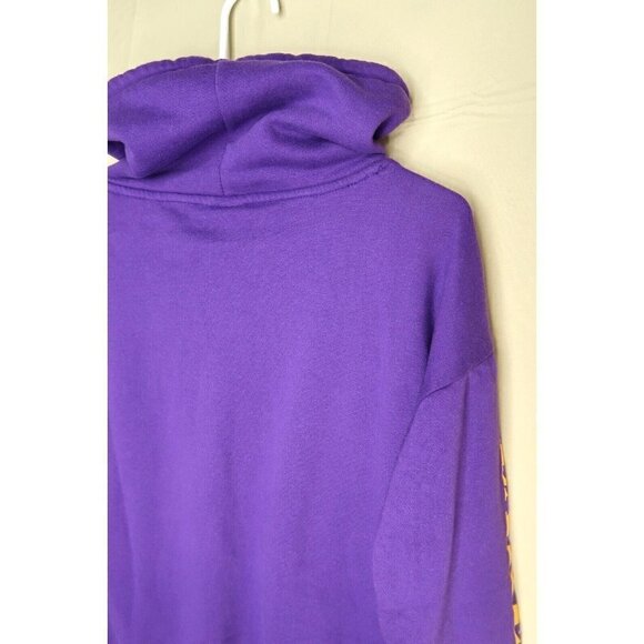 Los Angeles Lakers Sweatshirt Purple Pullover Turtle Neck Drawstring Medium - Picture 9 of 13